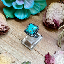 Load image into Gallery viewer, MJ Turquoise Sterling Silver Ring – Square
