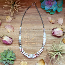 Load image into Gallery viewer, 22” Pink Conch Graduated Necklace – Sterling Silver &amp; Hematite
