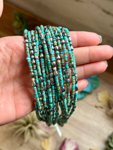 Load image into Gallery viewer, Turquoise Heishi Necklace with Pear Shape Pendant – 14”
