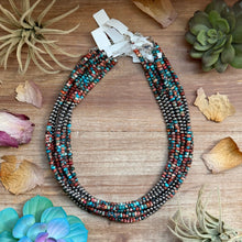 Load image into Gallery viewer, 17” Blue &amp; Pink Sea Sediment Necklace – Sterling Silver
