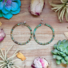 Load image into Gallery viewer, Turquoise Heishi Hoop Earrings
