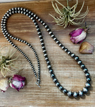 Load image into Gallery viewer, NFR Collection Necklace – Graduated Sterling Silver Pearls 6mm to 16mm 51”
