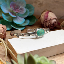 Load image into Gallery viewer, 118 Sterling Silver Kingman Turquoise Stamped Stacking Cuff by Jason Ogg
