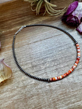 Load image into Gallery viewer, Spiny Oyster Heishi &amp; Sterling Silver Pearl Choker
