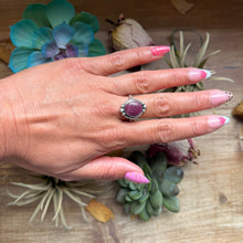 Load image into Gallery viewer, 143 - Sterling Silver Purple Spiny Oyster Medicine Man Eye Stamped Stacking Ring by Jason Ogg
