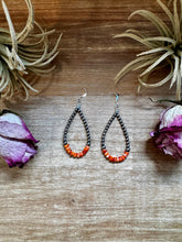 Load image into Gallery viewer, Orange Spiny Oyster Earrings – Sterling Silver Pearls
