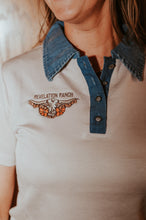 Load image into Gallery viewer, Longhorn Logo Denim Tee
