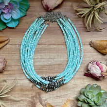 Load image into Gallery viewer, Turquoise Shell Heishi Necklace – 15"
