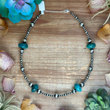 Load image into Gallery viewer, 18.5” Turquoise Necklace – Sterling Silver Pearls
