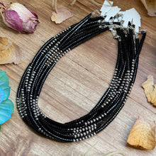 Load image into Gallery viewer, 16” Black Onyx Necklace – Sterling Silver Pearls
