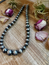 Load image into Gallery viewer, Large Sterling Silver Pearl Necklace – 8mm to 20mm Graduated
