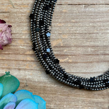 Load image into Gallery viewer, 15” Black Onyx Star Necklace – Sterling Silver Pearls
