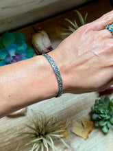 Load image into Gallery viewer, MJ Sterling Silver Cuff – Flexible Small Wrist Fit
