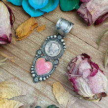 Load image into Gallery viewer, 75 - Sterling Silver Pink Conch &amp; Mercury Dime Pendant by Shay Pfeiffer

