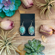 Load image into Gallery viewer, 26 - Sterling Silver Cripple Creek Turquoise Dangle Earrings by Shay Pfeiffer
