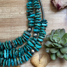 Load image into Gallery viewer, 26 inch Graduated Blue Turquoise Statement Necklace
