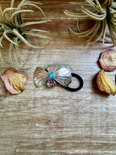 Load image into Gallery viewer, Sterling Silver Hair Tie with Kingman Turquoise
