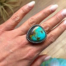 Load image into Gallery viewer, MJ Blue Turquoise Ring – Sterling Silver Adjustable Band
