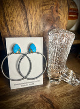 Load image into Gallery viewer, Turquoise Hoops
