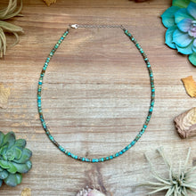 Load image into Gallery viewer, Turquoise Heishi &amp; Hematite Necklace – 18"
