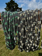 Load image into Gallery viewer, Green Turquoise &amp; Sterling Silver Pearl Necklace – 5mm – Handmade by The Bijoux FAB – 19"
