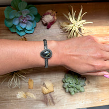 Load image into Gallery viewer, MJ Black Jack Turquoise Sterling Silver Cuff
