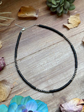 Load image into Gallery viewer, 16” Black Onyx Necklace – Sterling Silver Pearls
