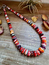 Load image into Gallery viewer, BE BOLD - 22-Inch Spiny Oyster &amp; Wampum Statement Necklace with Sterling Silver Pearls
