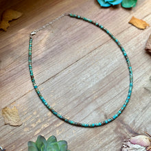 Load image into Gallery viewer, Turquoise Heishi &amp; Hematite Necklace – 18"
