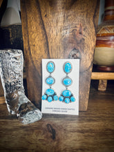 Load image into Gallery viewer, Whitewater Turquoise Statement Dangles
