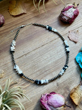Load image into Gallery viewer, 16” White Buffalo Chip Necklace – Sterling Silver
