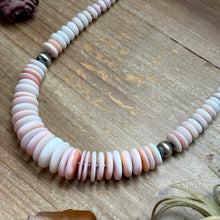 Load image into Gallery viewer, 22” Pink Conch Graduated Necklace – Sterling Silver &amp; Hematite
