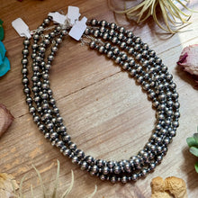 Load image into Gallery viewer, 18-Inch Sterling Silver Pearl Necklace – 4mm &amp; 8mm Alternating Pearls
