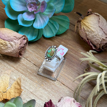 Load image into Gallery viewer, 125 - Sterling Silver Royston Turquoise Medicine Man Eye Stamped Stacking Ring by Jason Ogg
