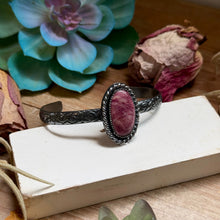 Load image into Gallery viewer, Show moreShow lessMJ Purple Spiny Cuff – Sterling Silver
