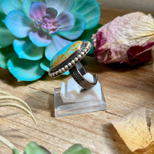 Load image into Gallery viewer, MJ Ring - Copper &amp; Sterling Silver Blue Turquoise Adjustable
