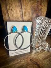 Load image into Gallery viewer, Turquoise Hoops
