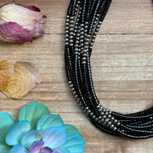 Load image into Gallery viewer, 16” Black Onyx Necklace – Sterling Silver Pearls
