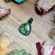 Load image into Gallery viewer, MJ Turquoise Sterling Silver Pendant – Rounded Triangle
