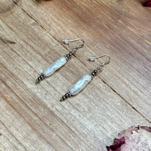 Load image into Gallery viewer, Mother of Pearl &amp; Sterling Silver Dangle Earrings
