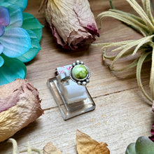 Load image into Gallery viewer, 128 - Sterling Silver Sonoran Gold Turquoise Medicine Man Eye Stamped Stacking Ring by Jason Ogg
