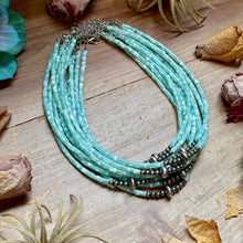 Load image into Gallery viewer, Turquoise Shell Heishi Necklace – 15"
