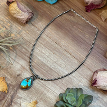 Load image into Gallery viewer, FREE Sterling Silver Pearl Necklace + MJ Oval Turquoise Pendant

