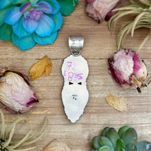 Load image into Gallery viewer, 72 - Sterling Silver Mine #8 Turquoise &amp; Buffalo Nickel Pendant by Shay Pfeiffer

