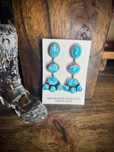 Load image into Gallery viewer, Whitewater Turquoise Statement Dangles
