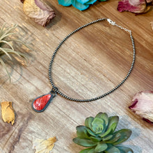 Load image into Gallery viewer, FREE Sterling Silver Pearl Necklace + MJ Red Spiny Oyster Pendant
