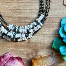 Load image into Gallery viewer, 14” White Buffalo Choker – Sterling Silver Pearls
