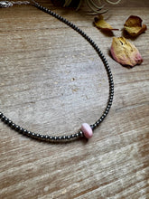 Load image into Gallery viewer, Sterling Silver Pearl Choker – Pink Conch Saucer Center – 14.5" + Extender
