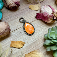 Load image into Gallery viewer, MJ Orange Spiny Oyster Sterling Silver Pendant – Teardrop
