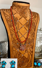 Load image into Gallery viewer, Red Coral Zuni Cluster Necklace + Free Red Coral Necklace beaded necklace w/ purchase!
